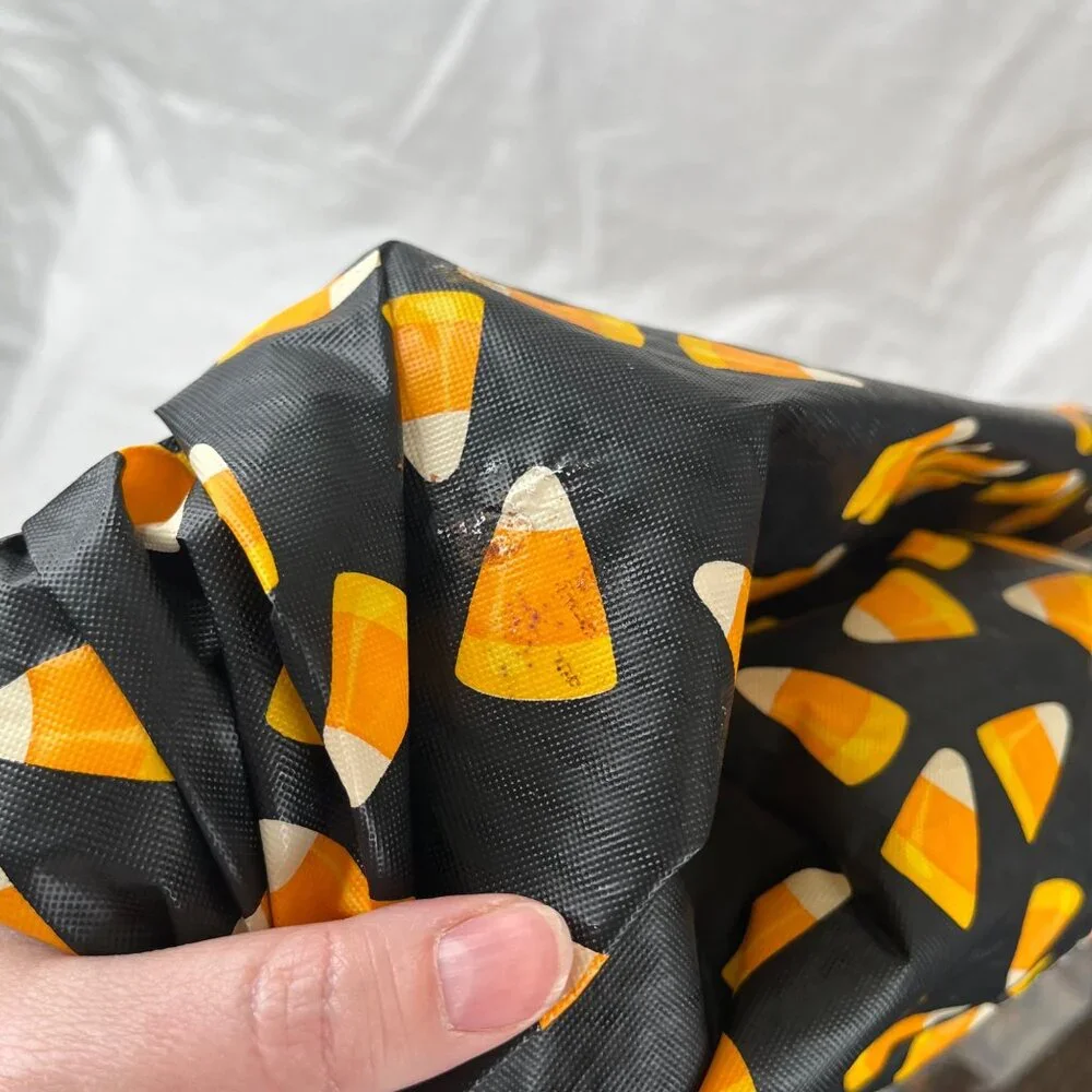 Halloween Candy Corn  Seasonal Plastic Coated Round Tablecloth 60